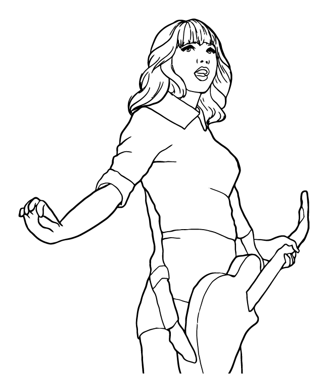 Desenho de Taylor Swift para imprimir