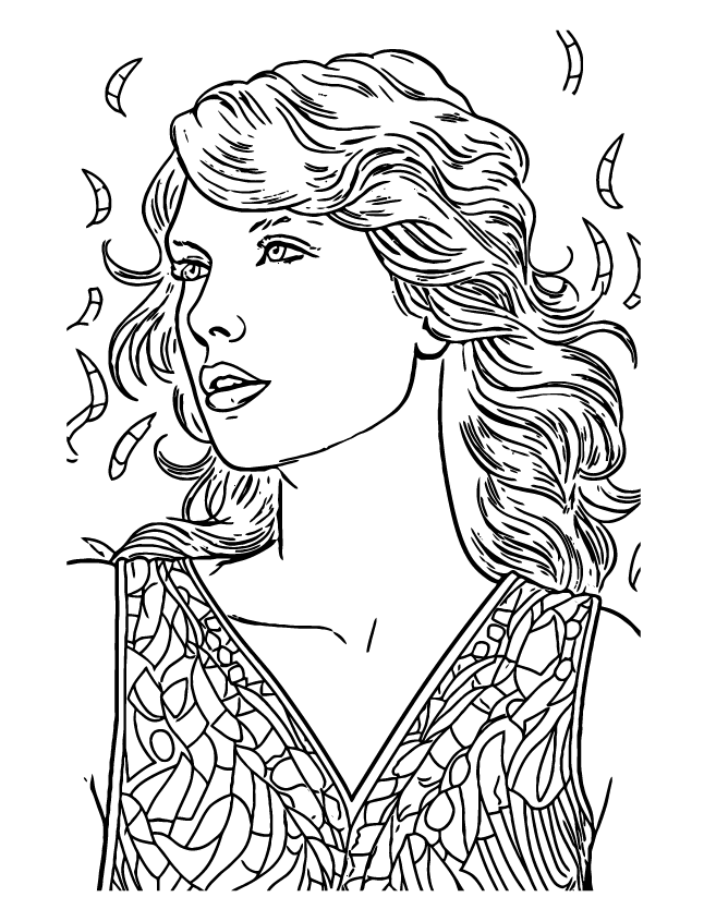 Desenho de Taylor Swift para imprimir