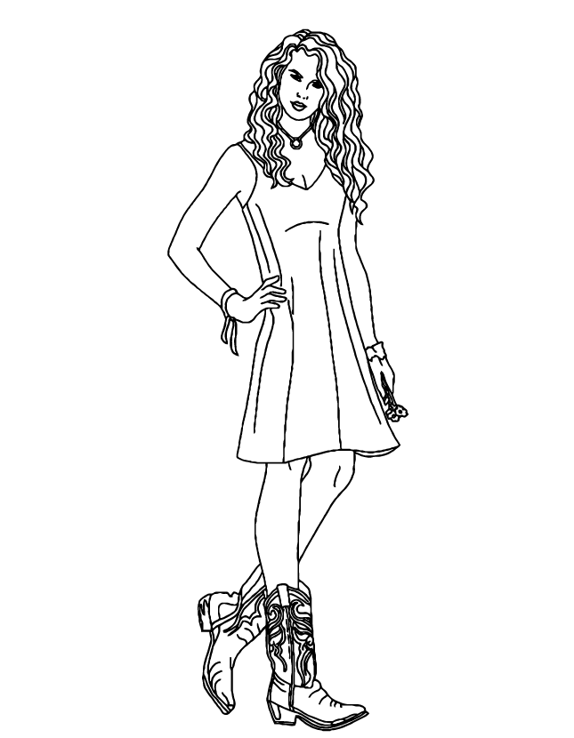 Desenho de Taylor Swift para imprimir