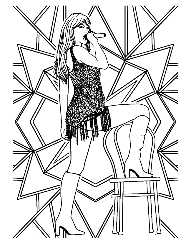 Desenho de Taylor Swift para imprimir
