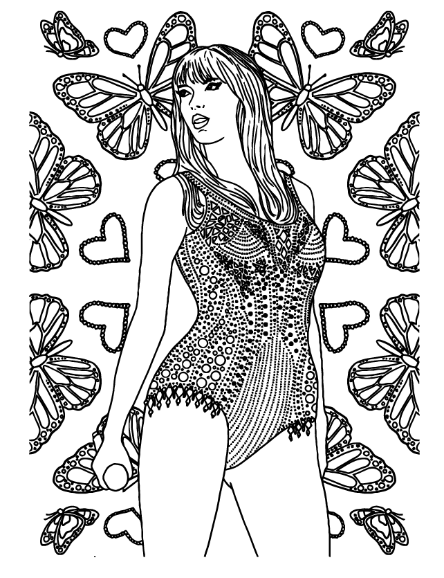 Desenho de Taylor Swift para imprimir