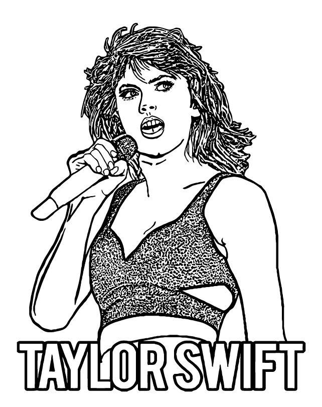 Desenho de Taylor Swift para imprimir