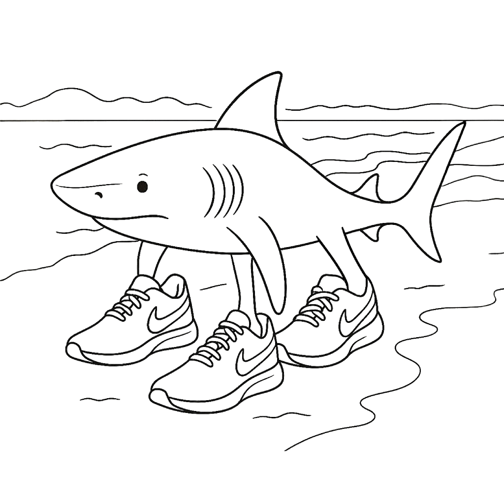 Desenho de Tralalero Tralala para imprimir