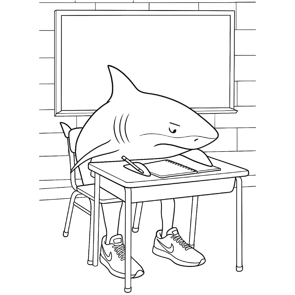 Desenho de Tralalero Tralala para imprimir