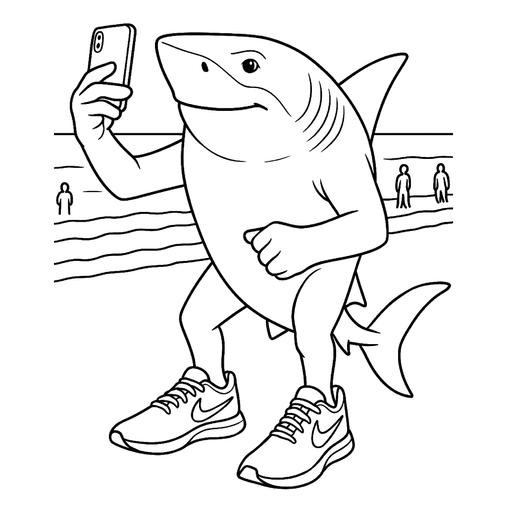 Desenhos de Tralalero Tralala para Imprimir e Colorir