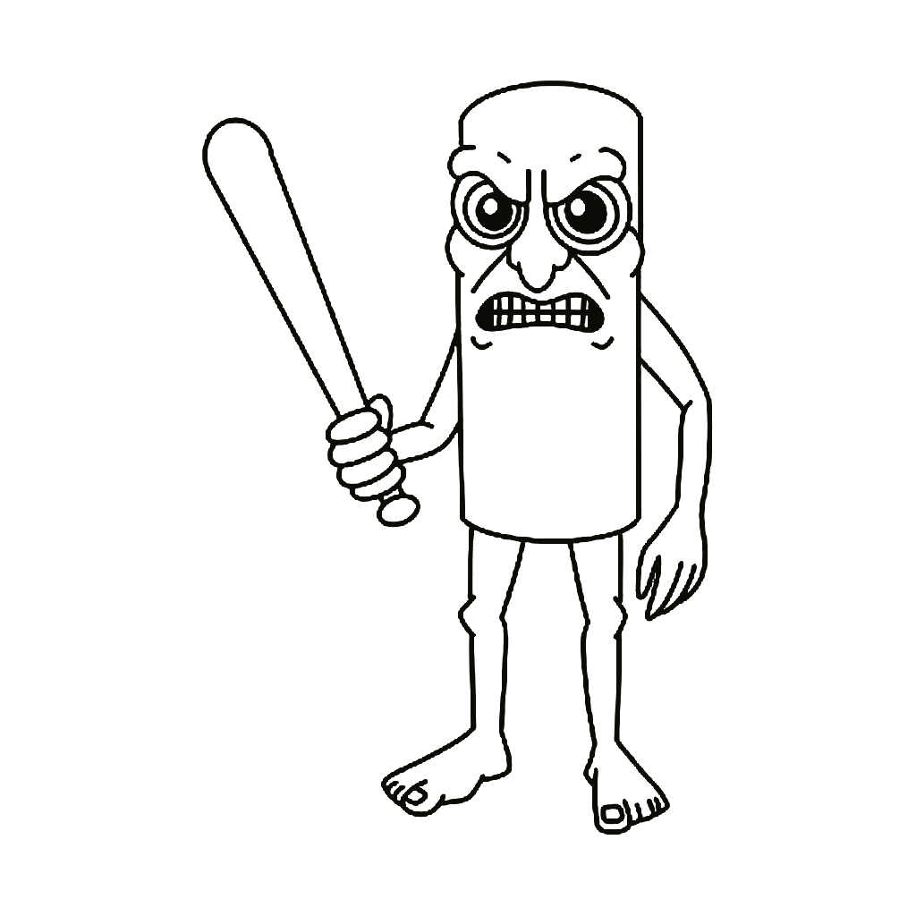 Desenho de Tung Tung Tung Sahur para imprimir