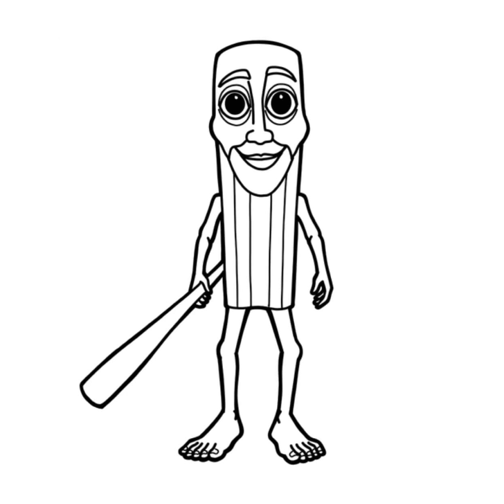 Desenho de Tung Tung Tung Sahur para imprimir