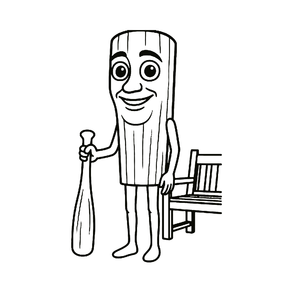 Desenho de Tung Tung Tung Sahur para imprimir