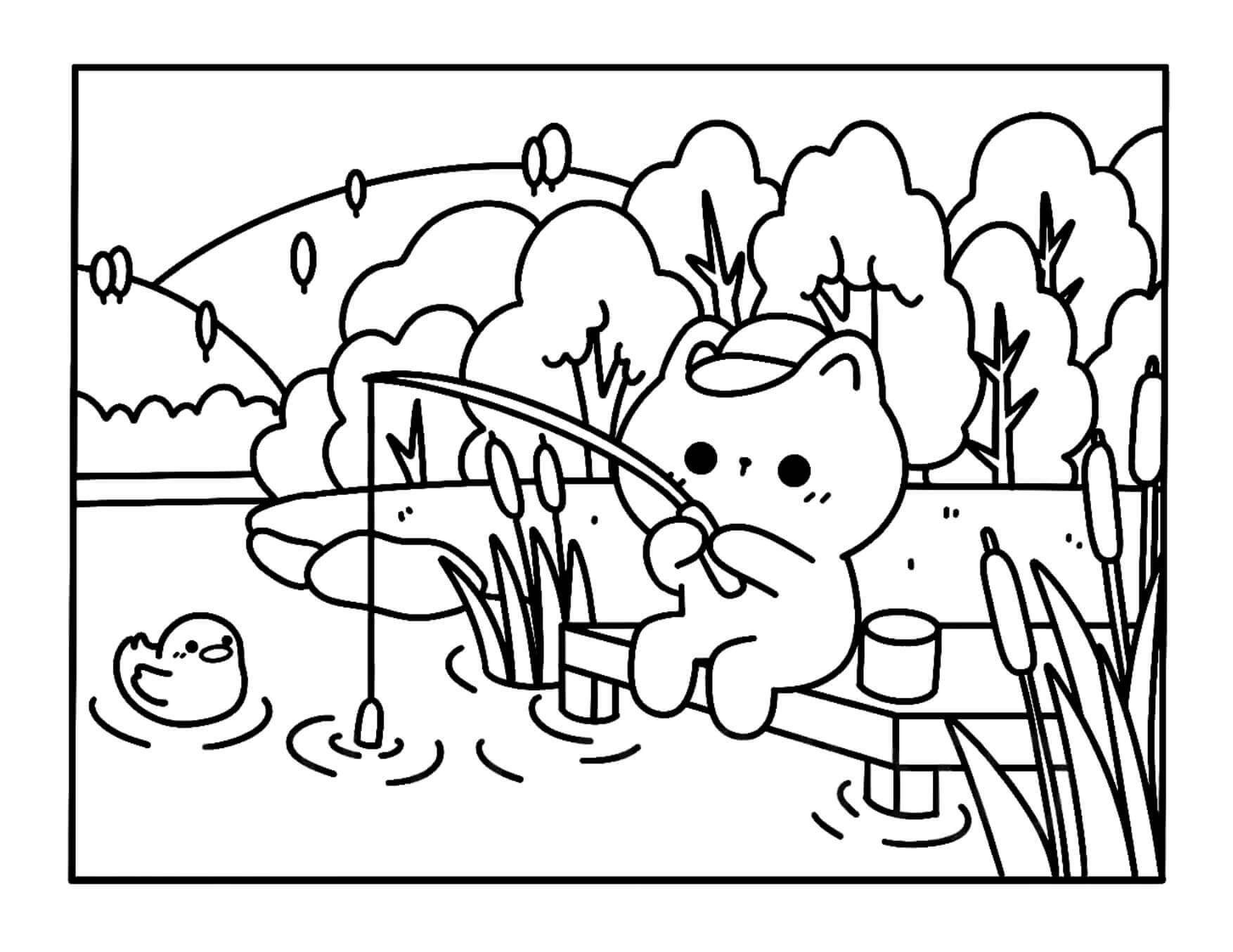 Desenho de Kawaii Cozy para imprimir
