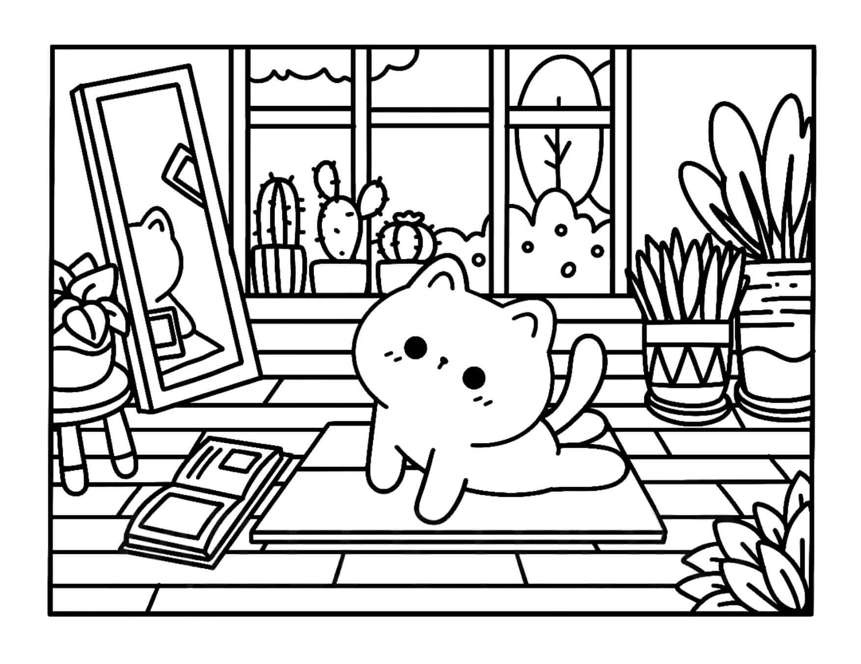 Desenho de Kawaii Cozy para imprimir