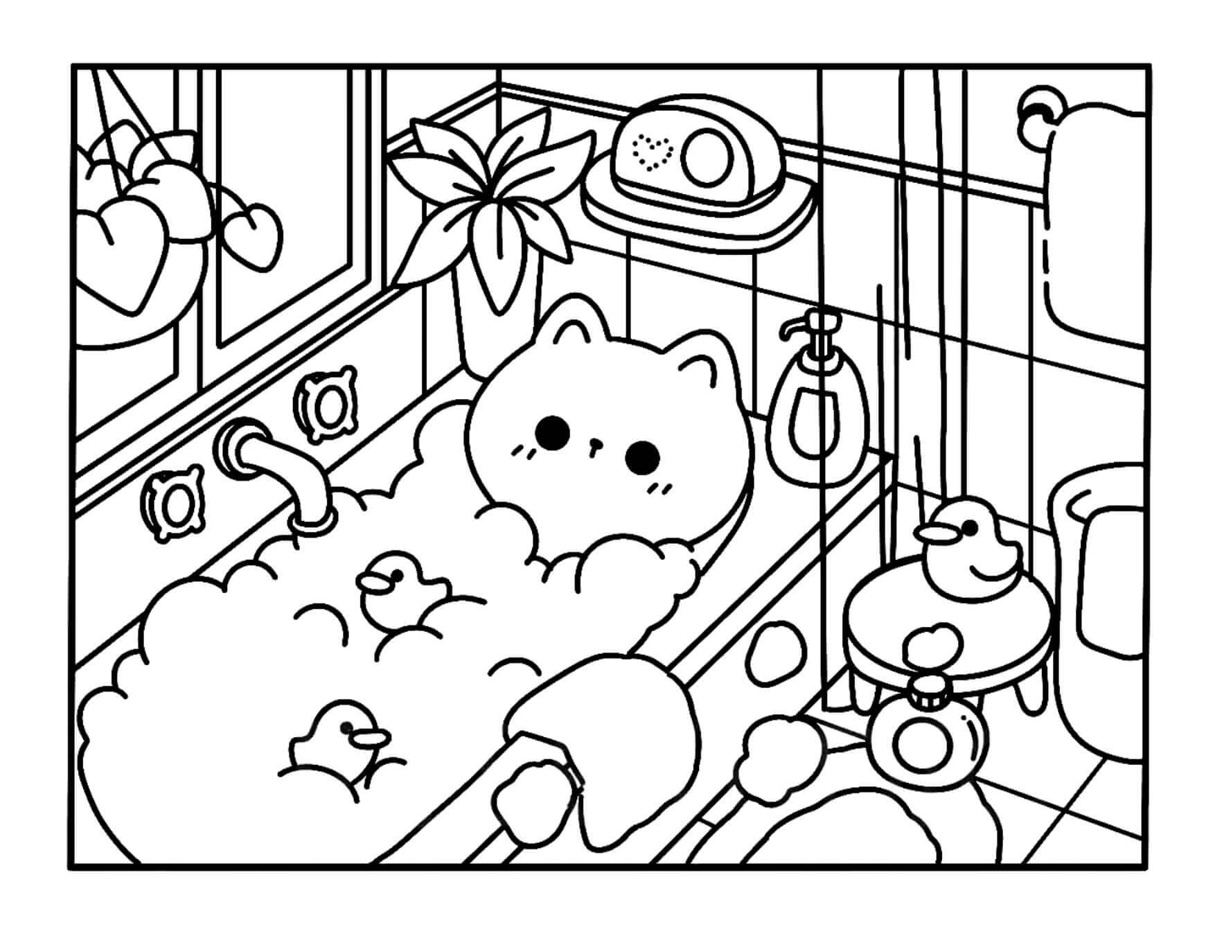 Desenho de Kawaii Cozy para imprimir
