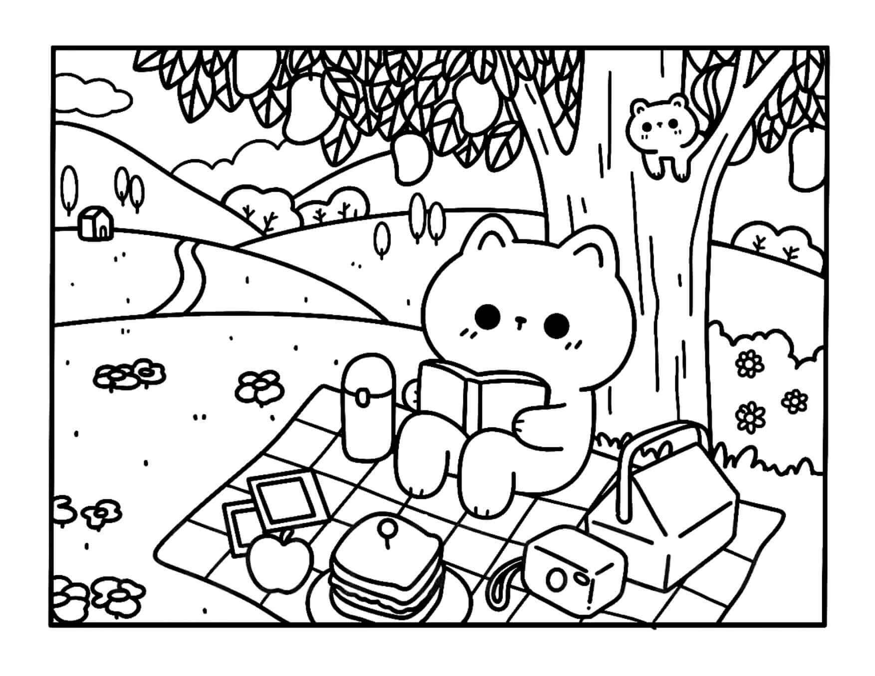 Desenho de Kawaii Cozy para imprimir