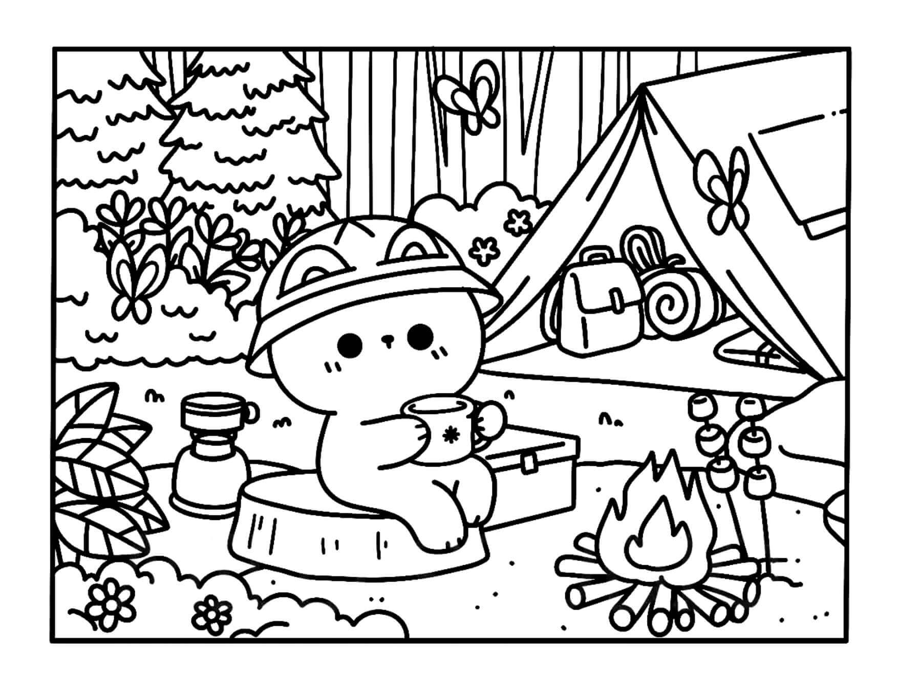 Desenho de Kawaii Cozy para imprimir