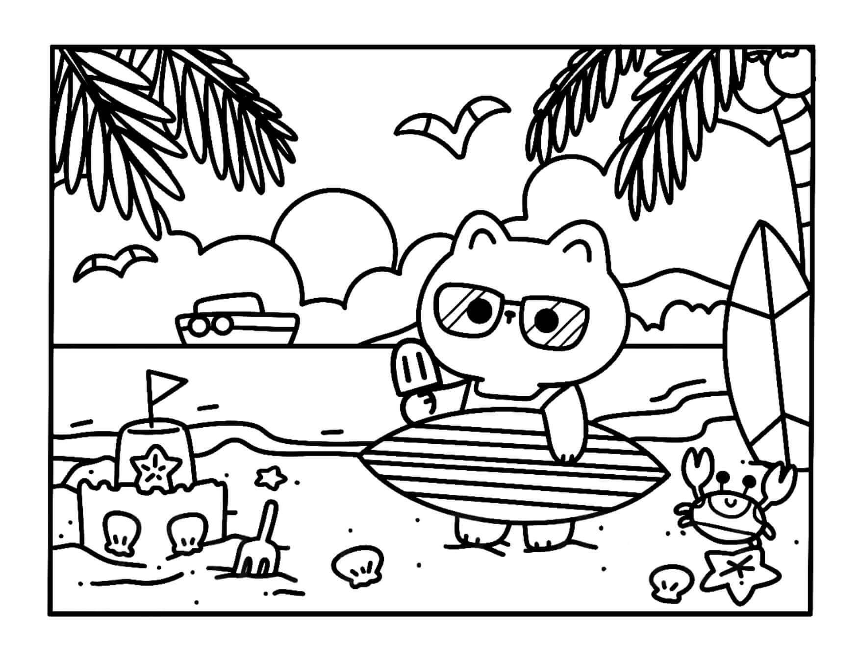 Desenho de Kawaii Cozy para imprimir