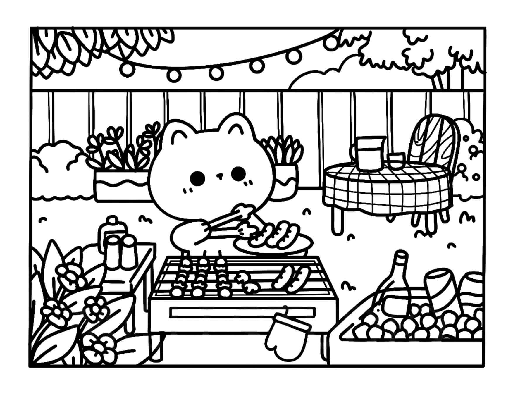 Desenho de Kawaii Cozy para imprimir