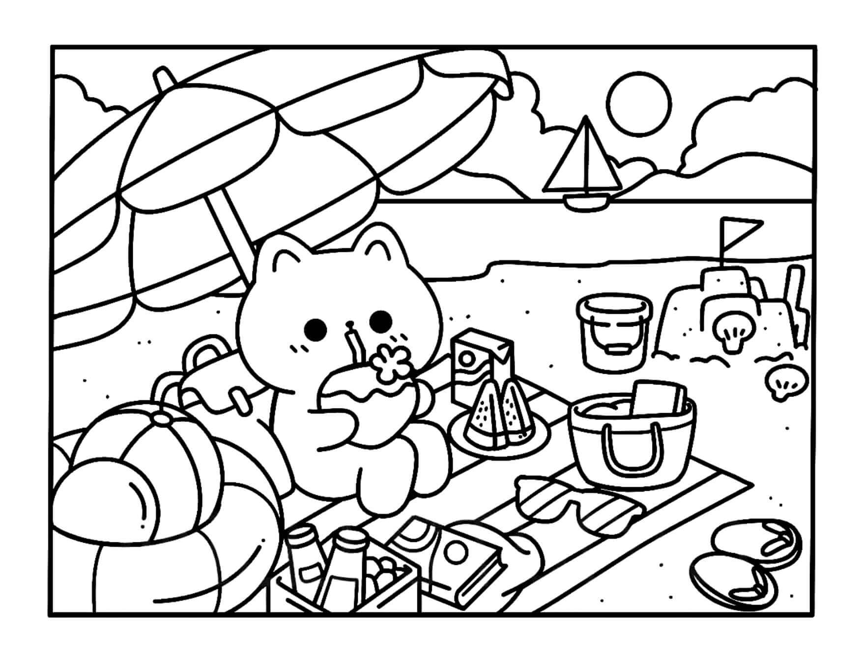 Desenho de Kawaii Cozy para imprimir