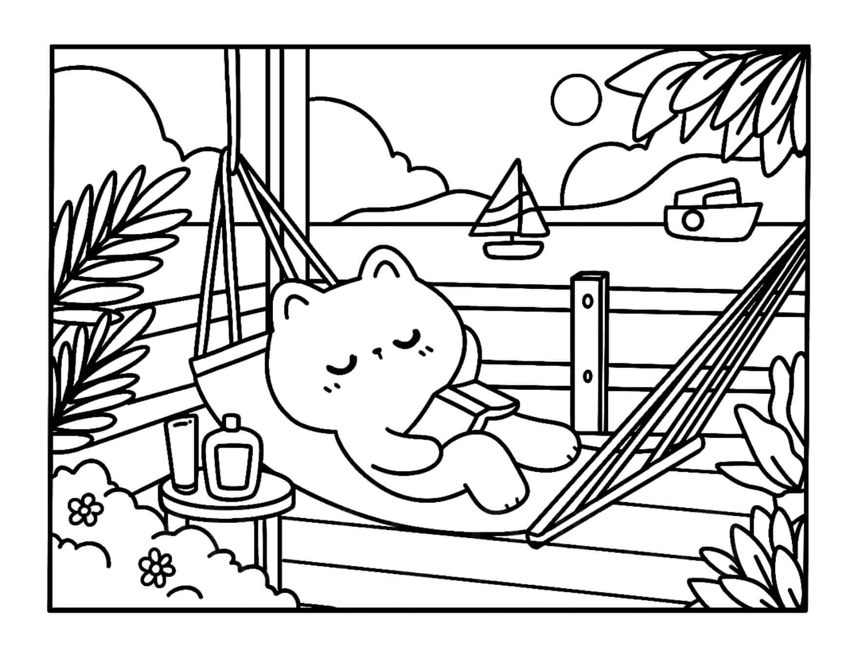 Desenho de Kawaii Cozy para imprimir