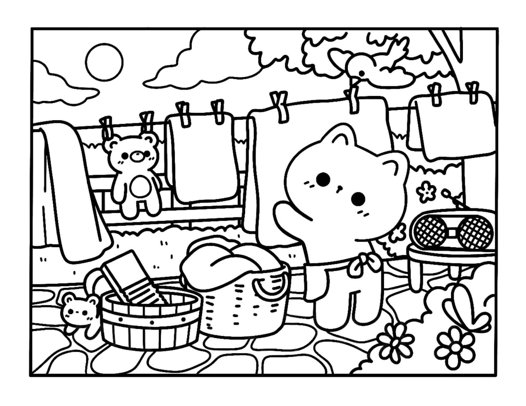 Desenho de Kawaii Cozy para imprimir