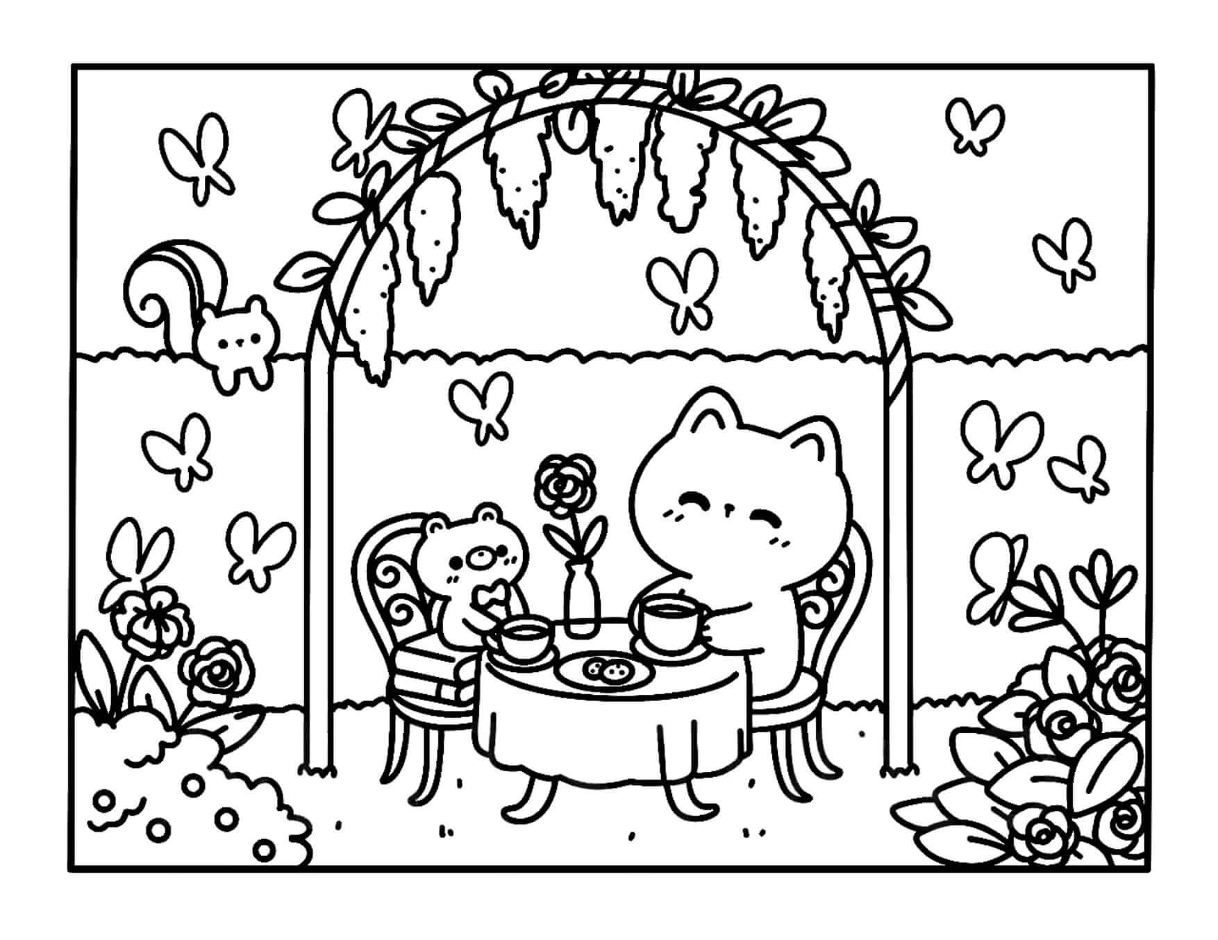 Desenho de Kawaii Cozy para imprimir