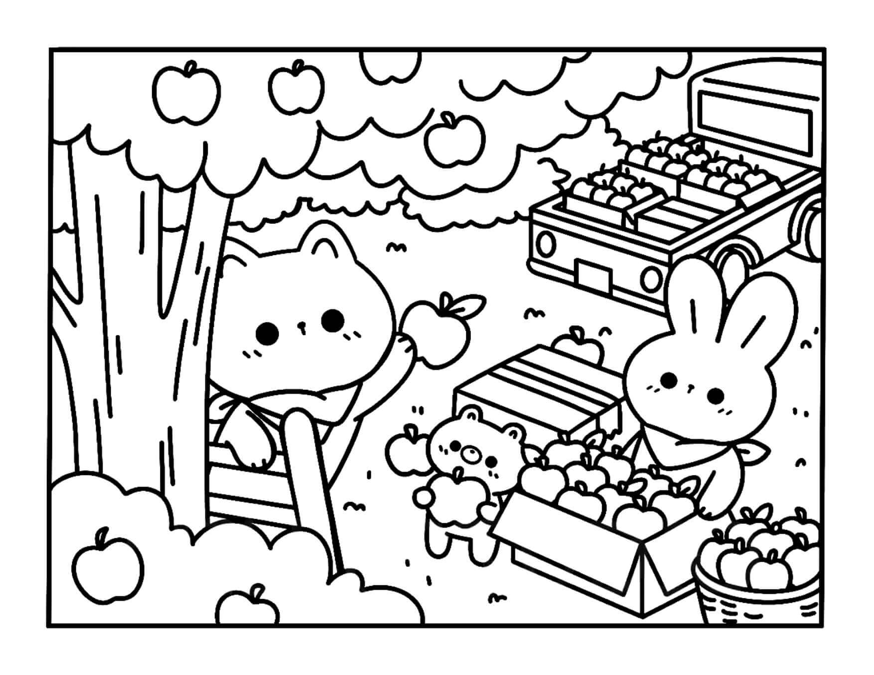 Desenho de Kawaii Cozy para imprimir
