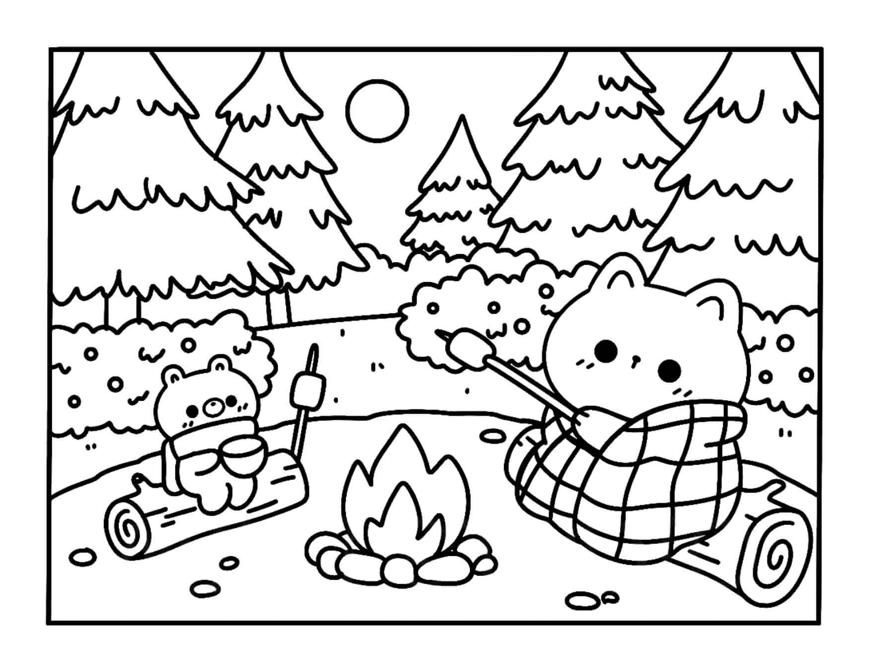 Desenho de Kawaii Cozy para imprimir