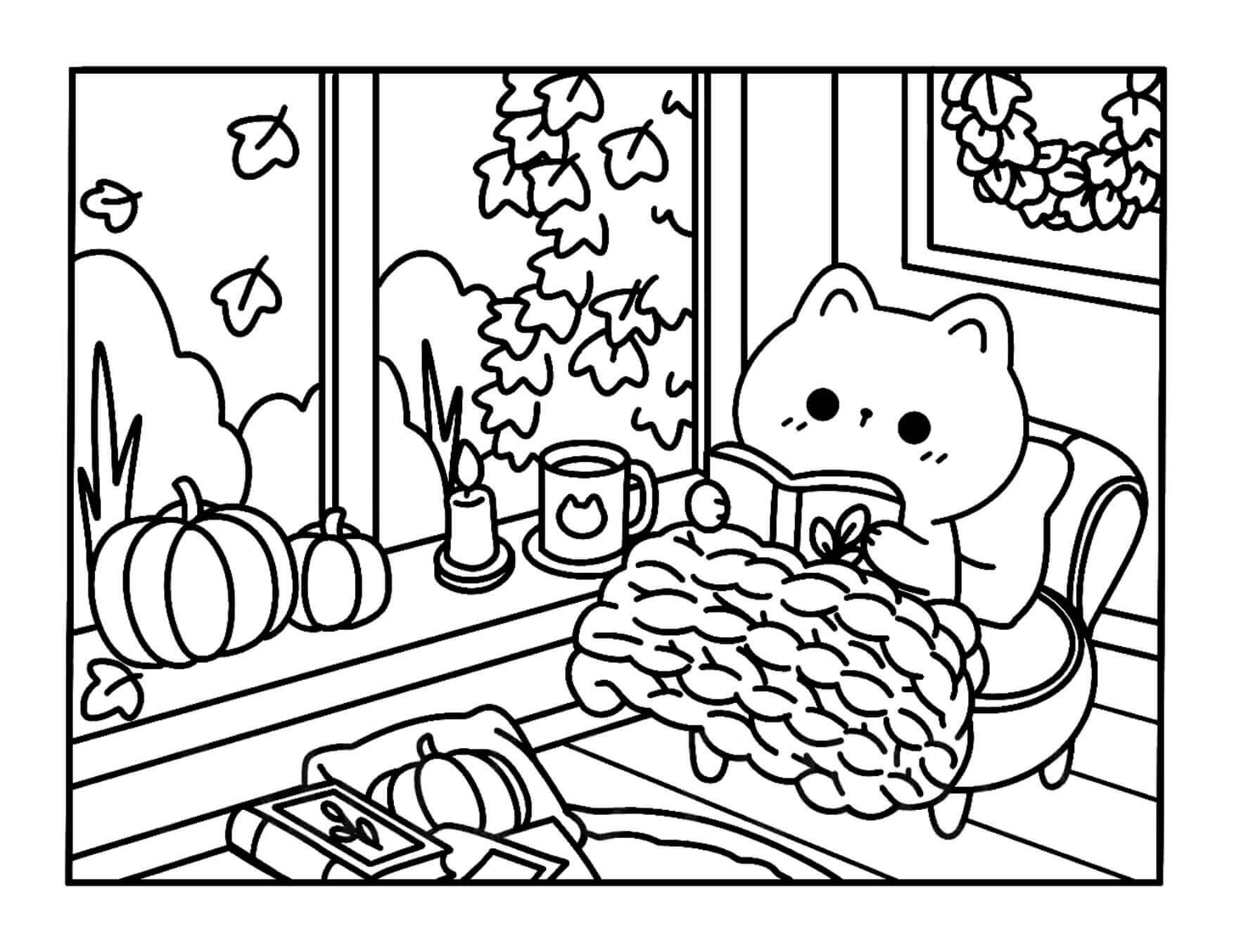 Desenho de Kawaii Cozy para imprimir
