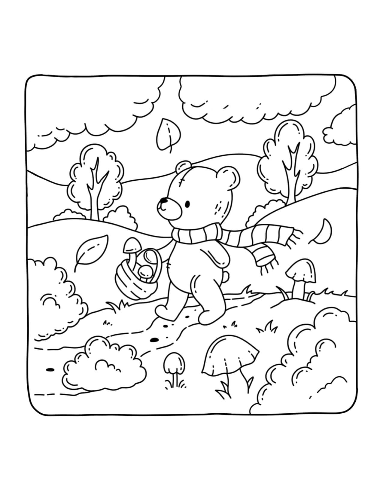 Desenho de Autumn Hygge para imprimir
