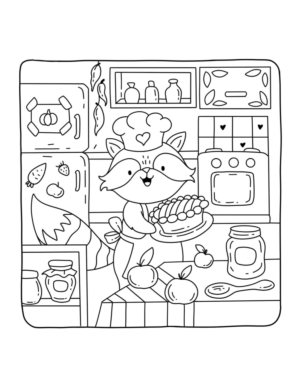 Desenho de Autumn Hygge para imprimir