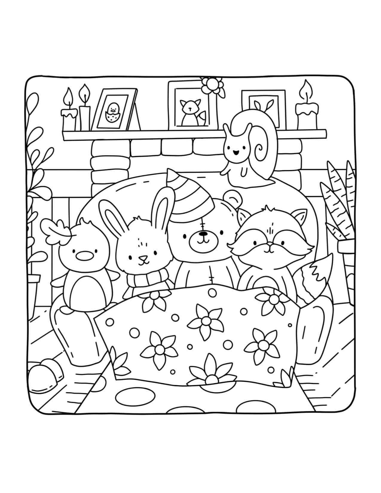 Desenho de Autumn Hygge para imprimir
