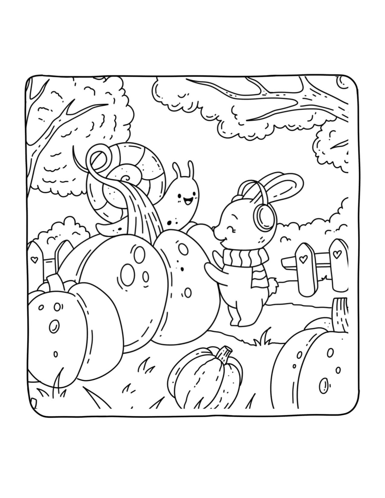Desenho de Autumn Hygge para imprimir