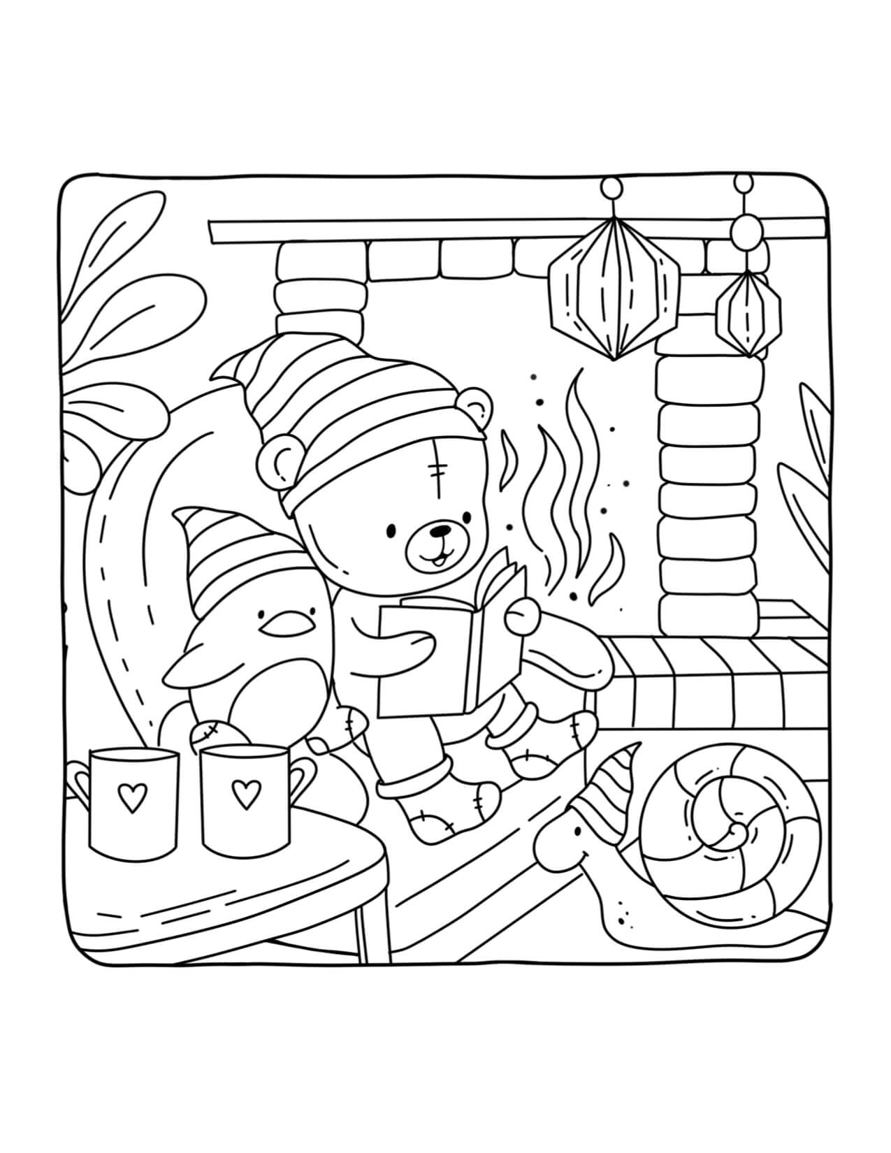 Desenho de Autumn Hygge para imprimir