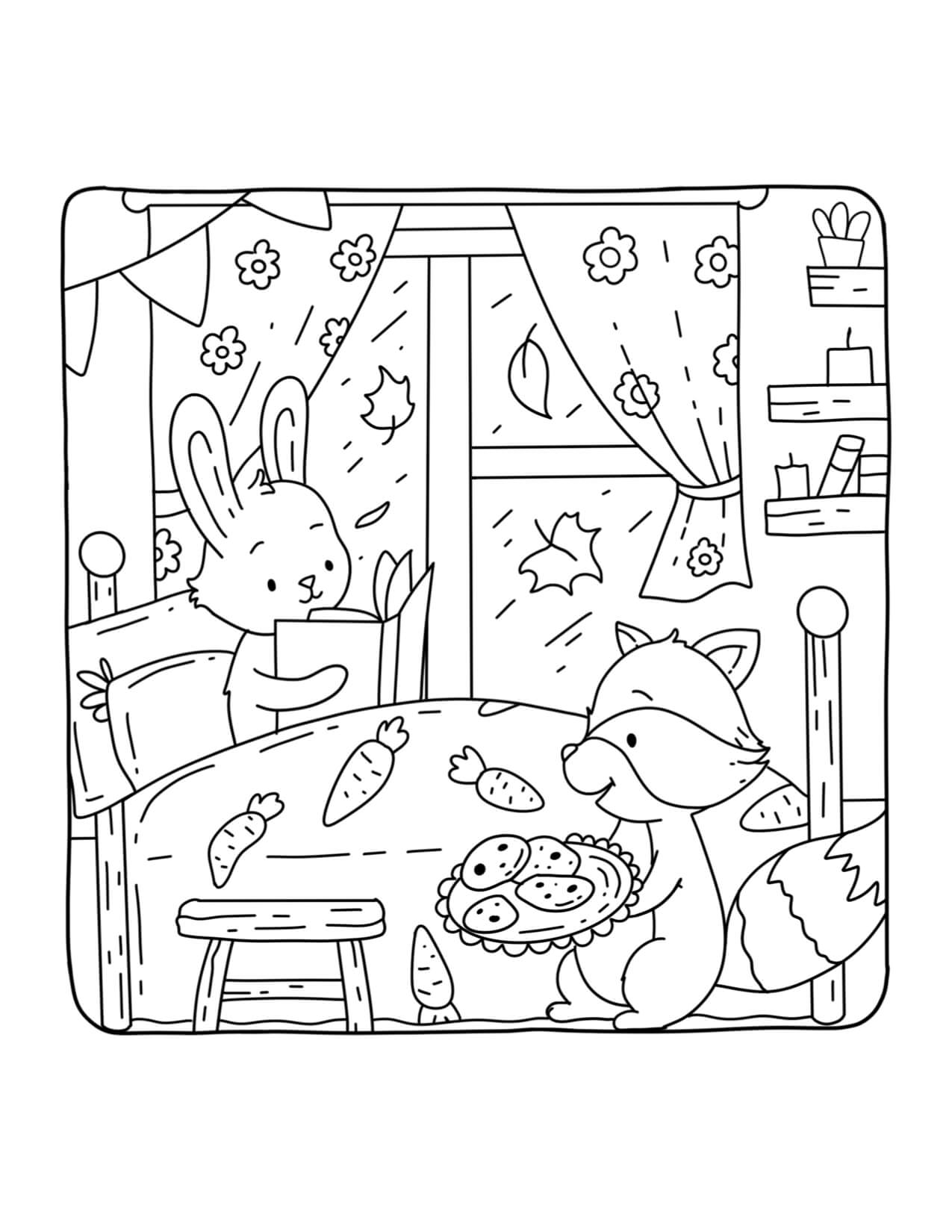 Desenho de Autumn Hygge para imprimir