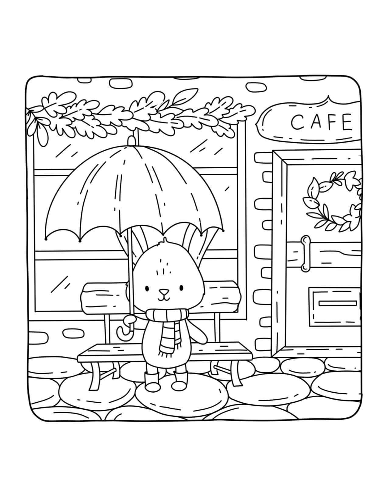 Desenho de Autumn Hygge para imprimir