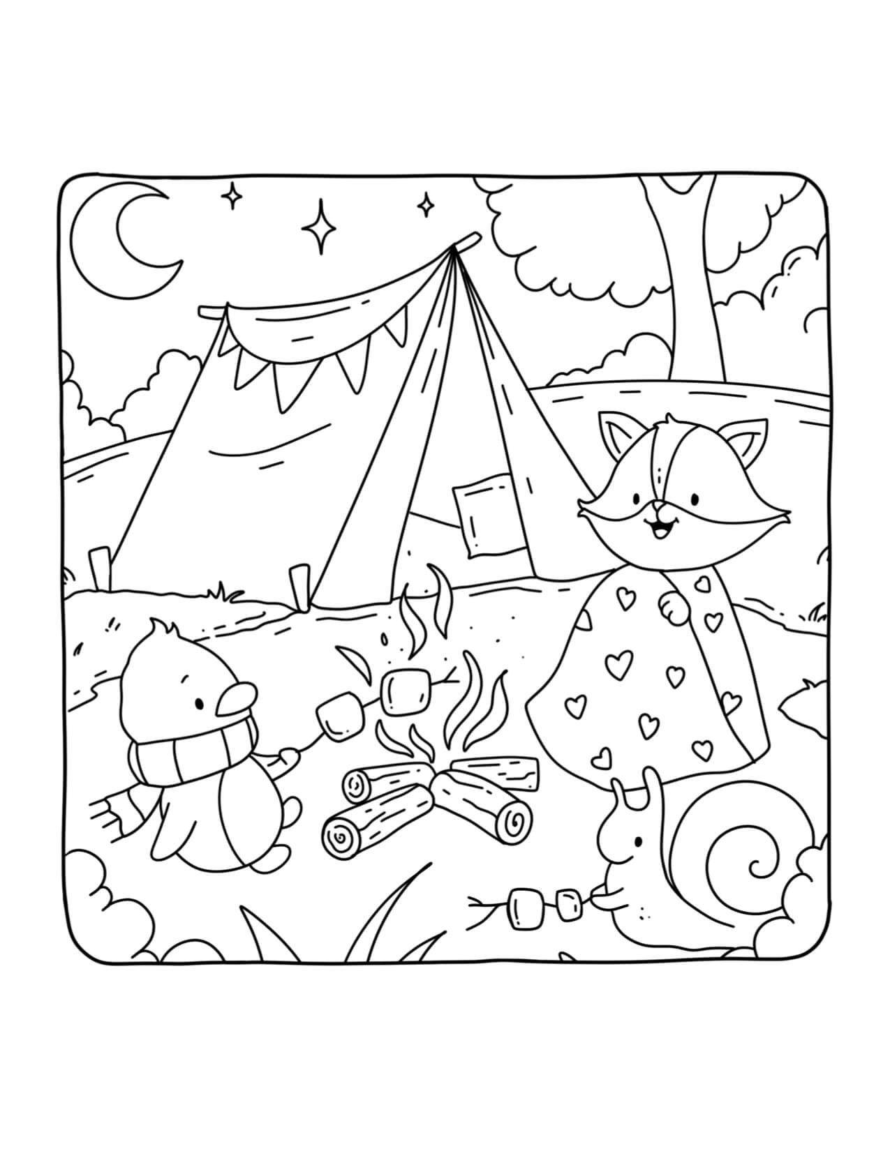 Desenho de Autumn Hygge para imprimir