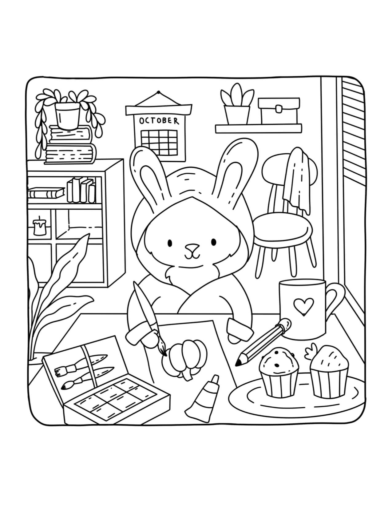 Desenho de Autumn Hygge para imprimir