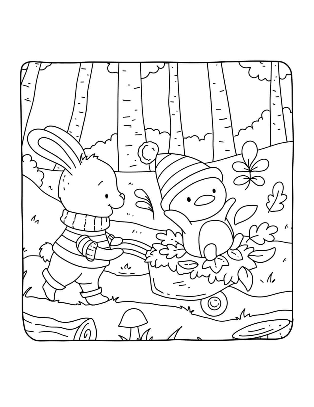 Desenho de Autumn Hygge para imprimir