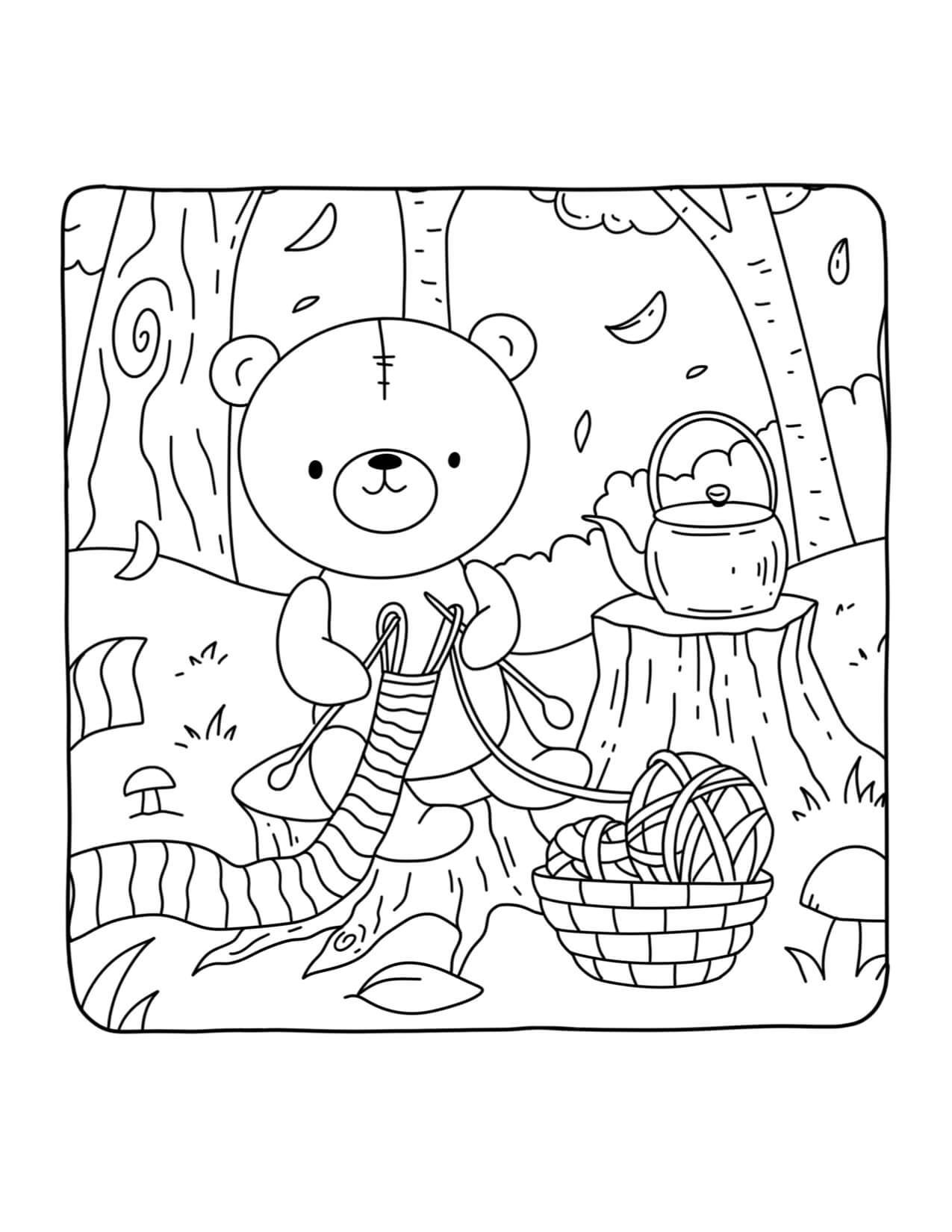 Desenho de Autumn Hygge para imprimir