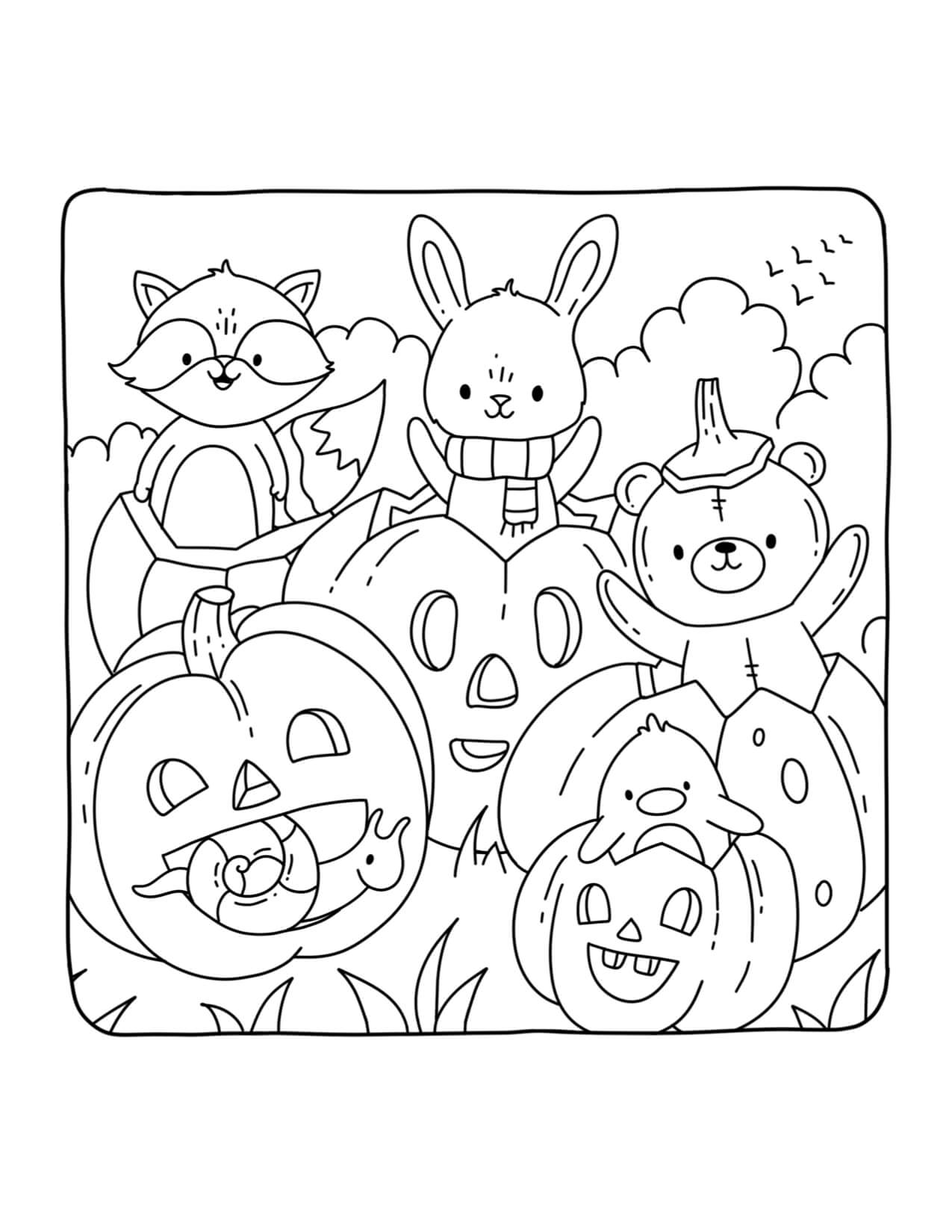 Desenho de Autumn Hygge para imprimir