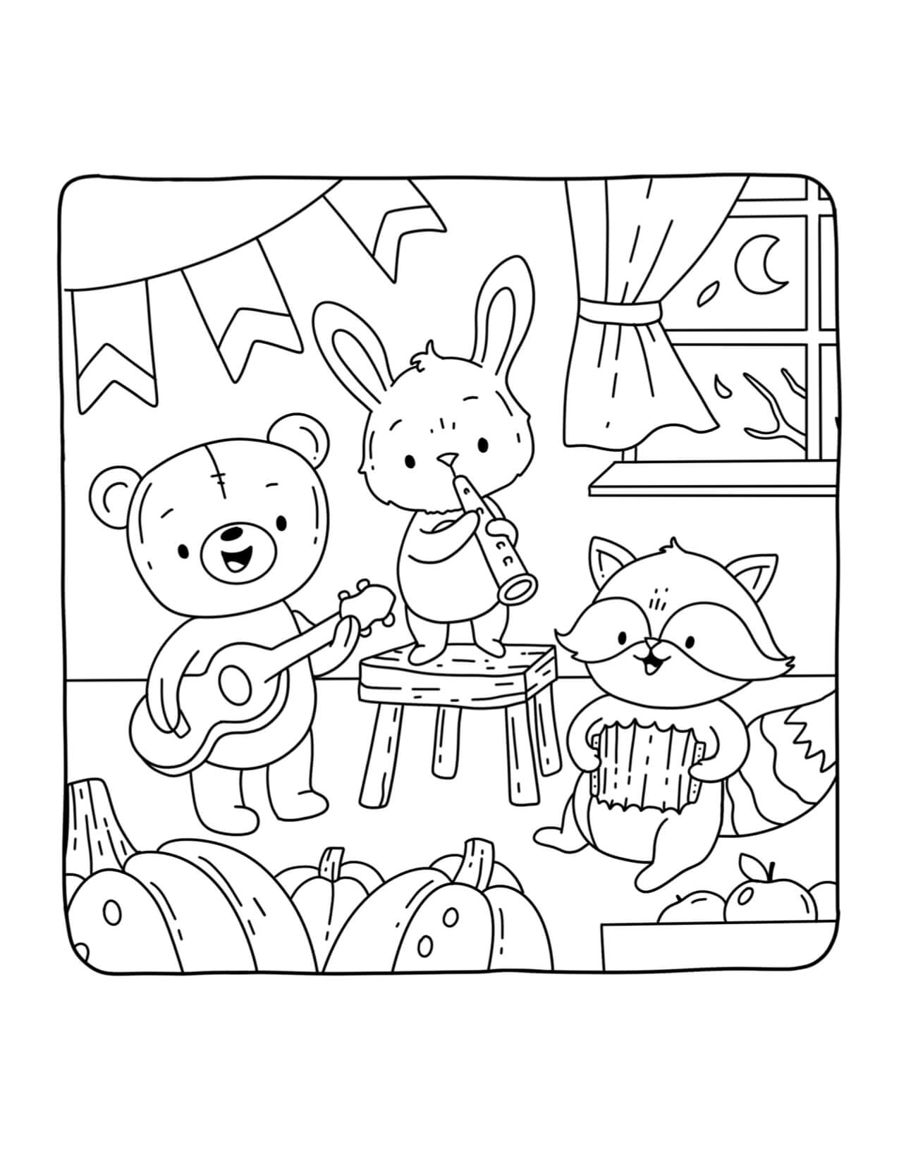 Desenho de Autumn Hygge para imprimir