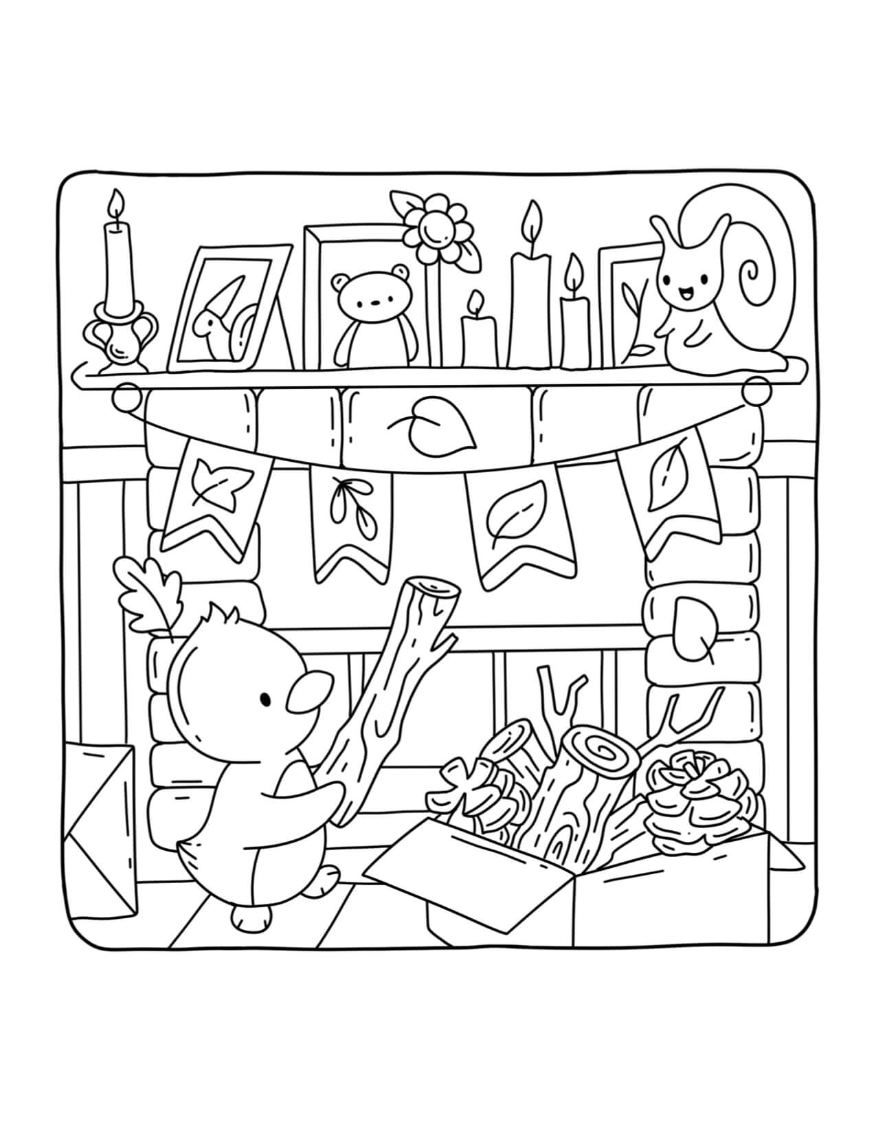 Desenho de Autumn Hygge para imprimir