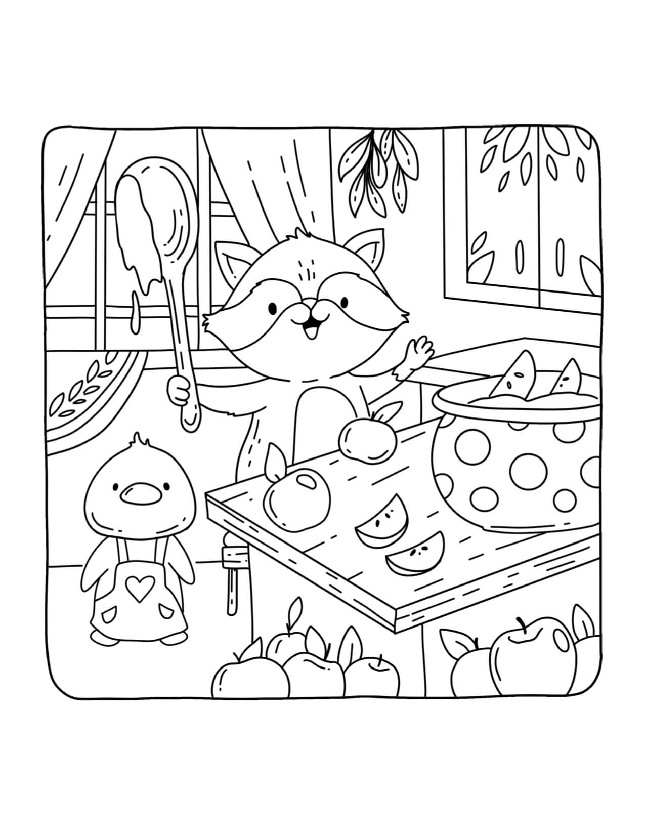 Desenho de Autumn Hygge para imprimir
