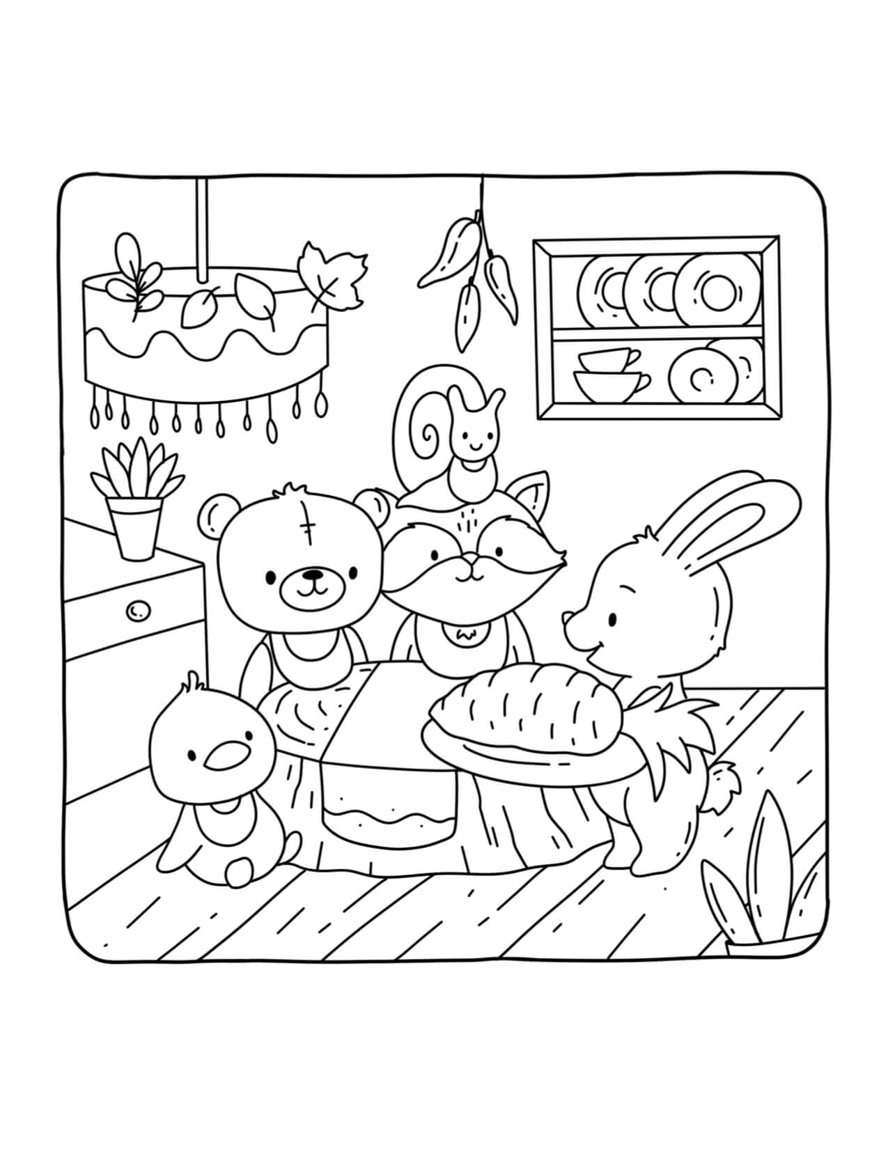 Desenho de Autumn Hygge para imprimir