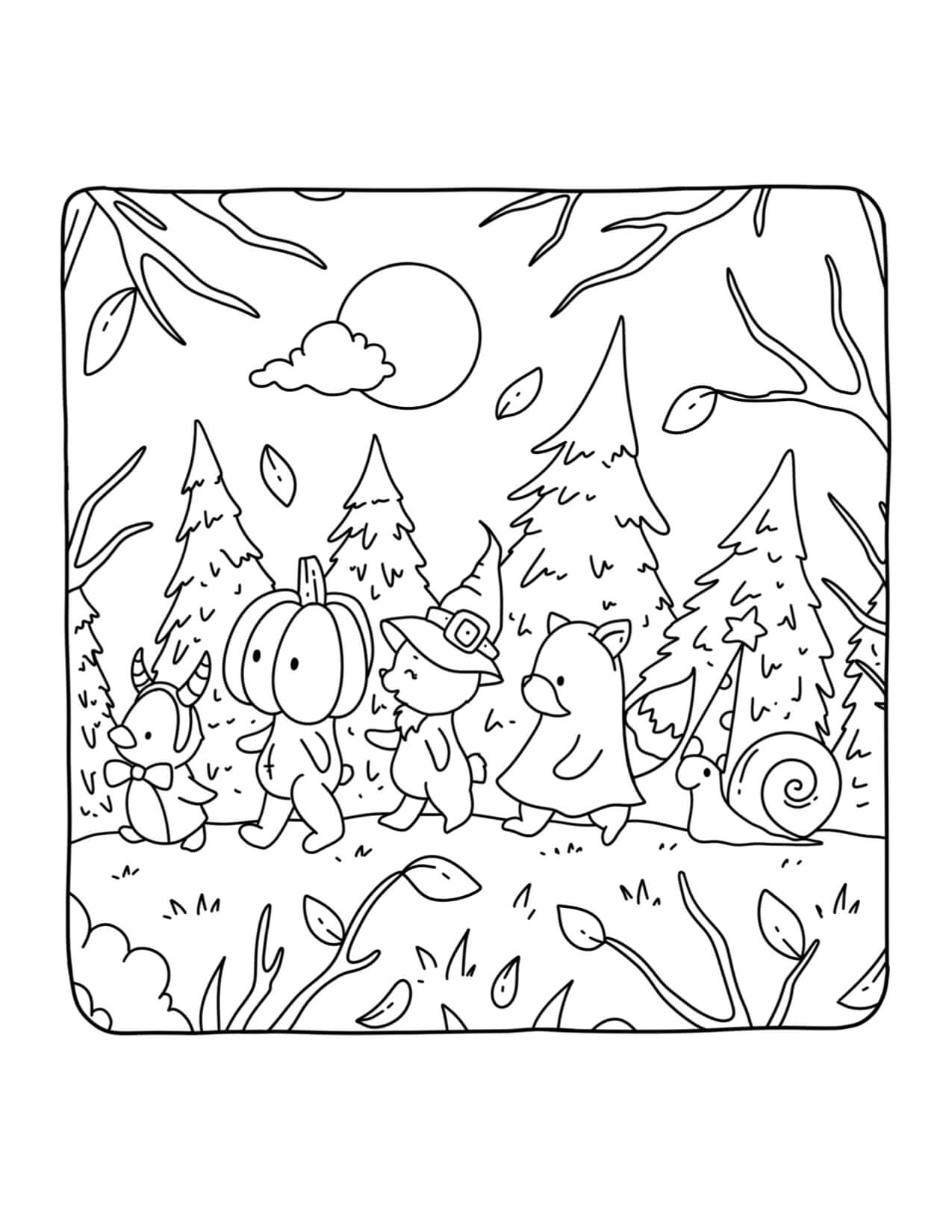 Desenho de Autumn Hygge para imprimir
