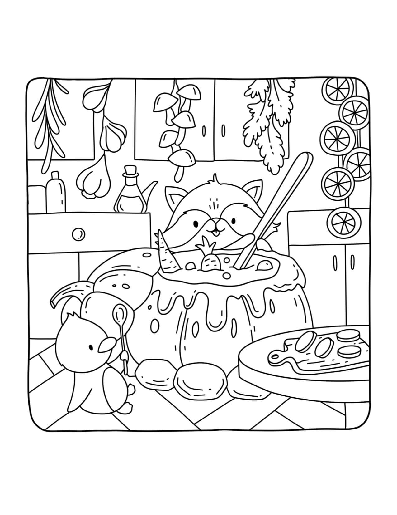 Desenho de Autumn Hygge para imprimir