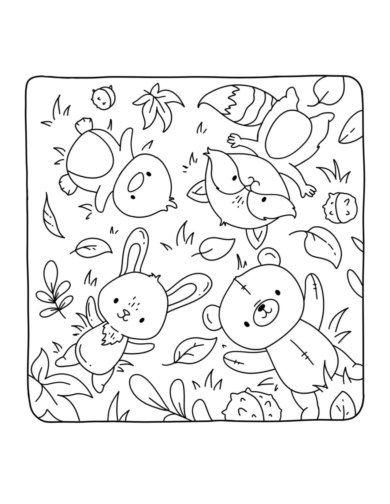 Desenho de Autumn Hygge para imprimir