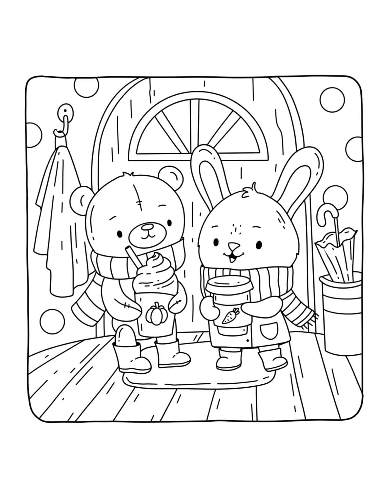 Desenho de Autumn Hygge para imprimir