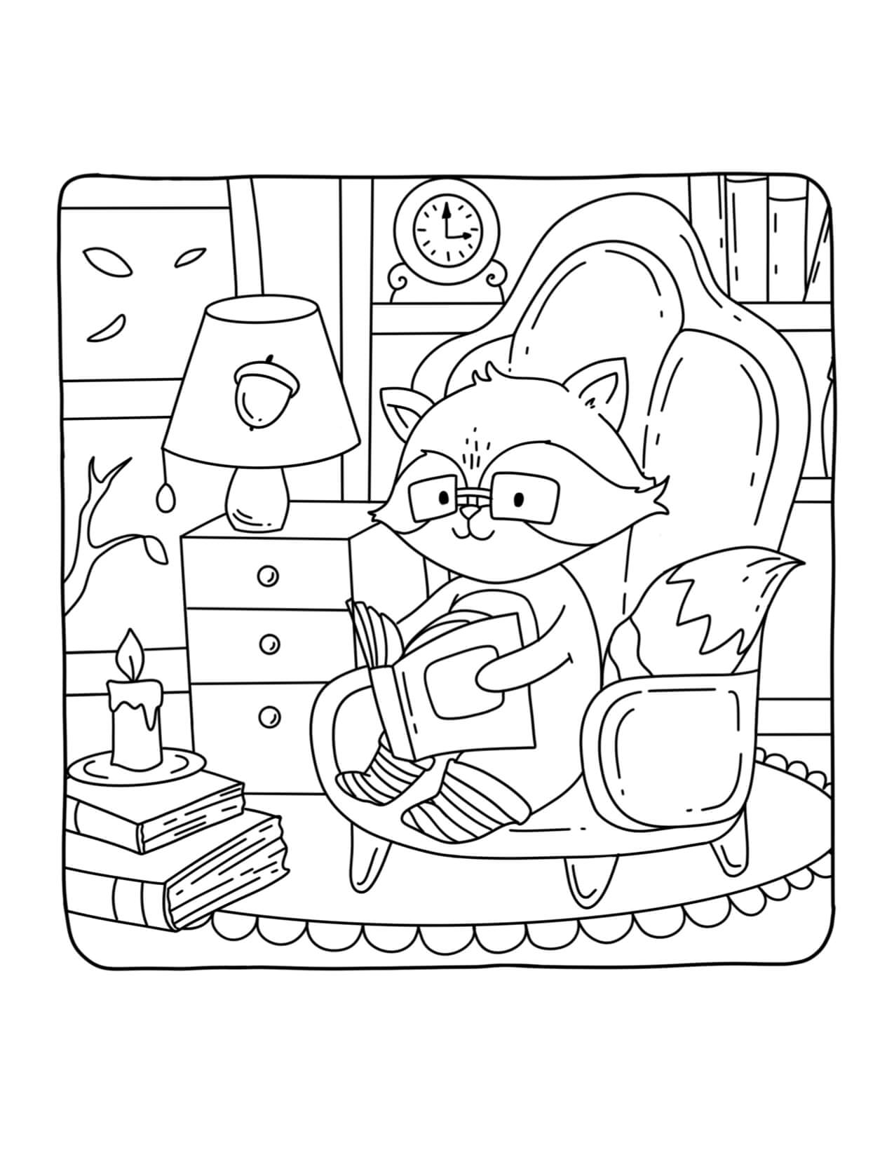 Desenho de Autumn Hygge para imprimir