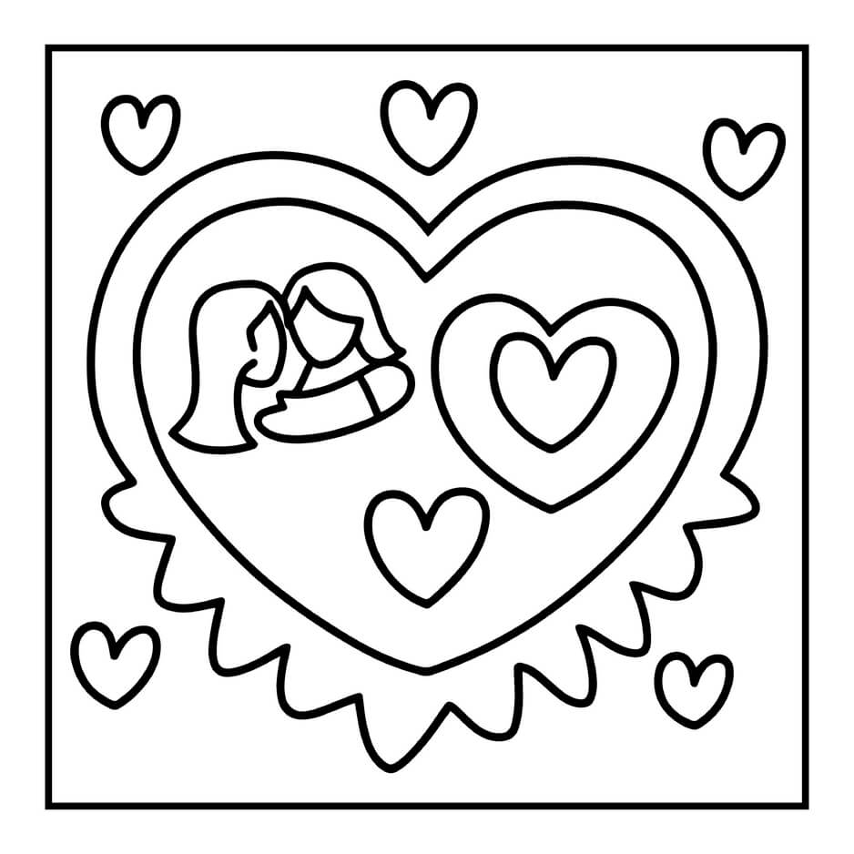 Desenho de Cozy Valentines para imprimir