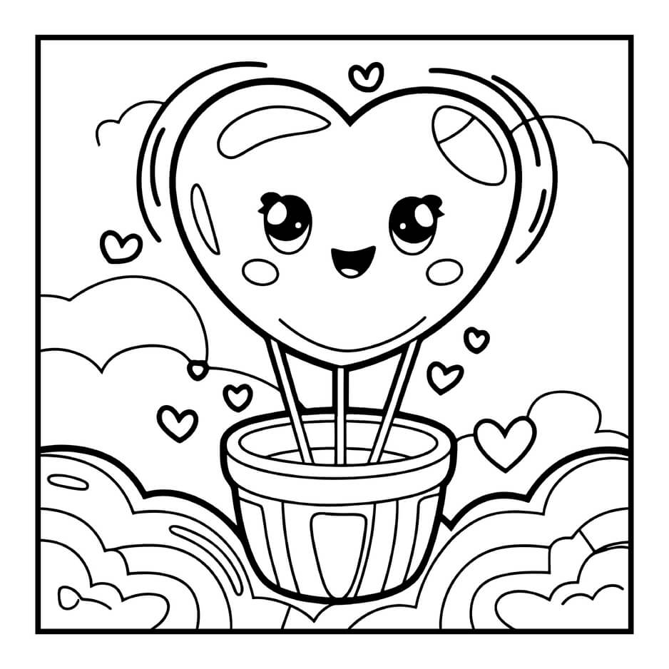 Desenho de Cozy Valentines para imprimir