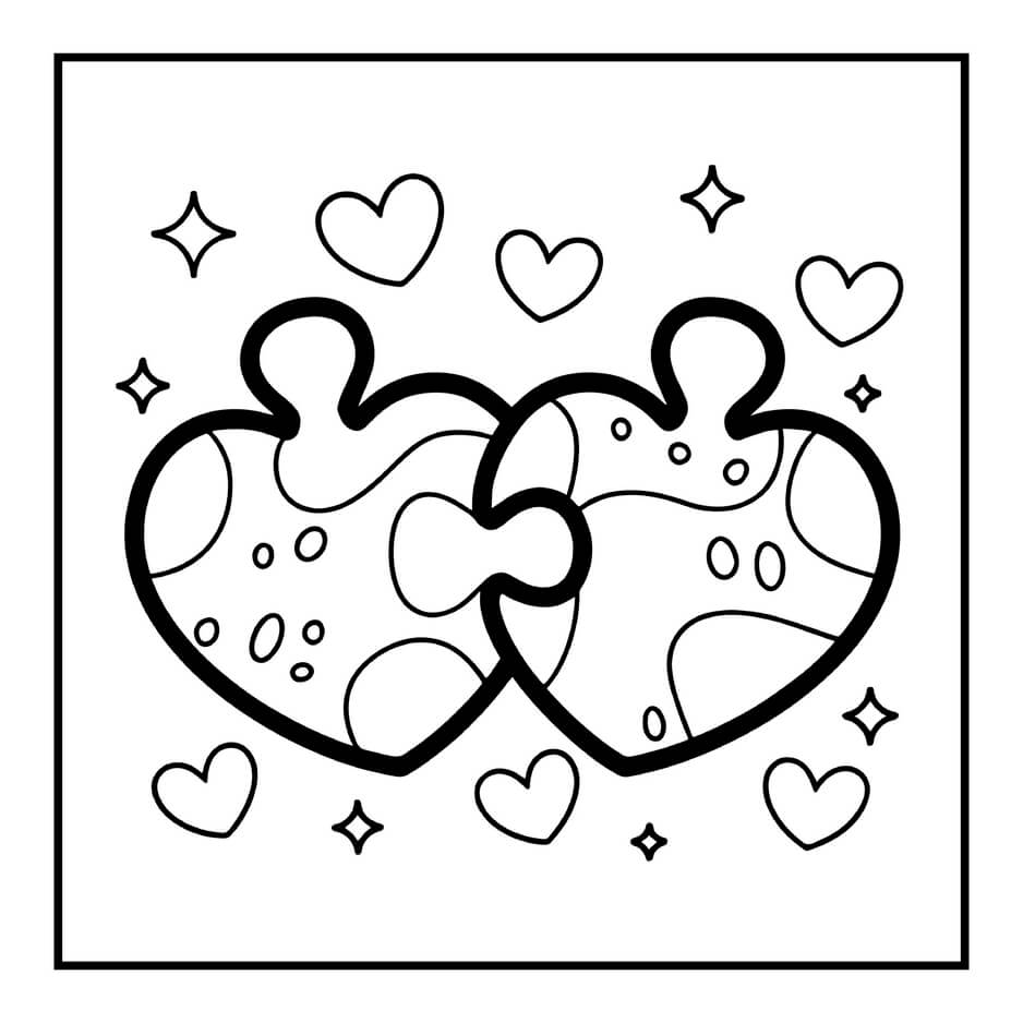 Desenho de Cozy Valentines para imprimir